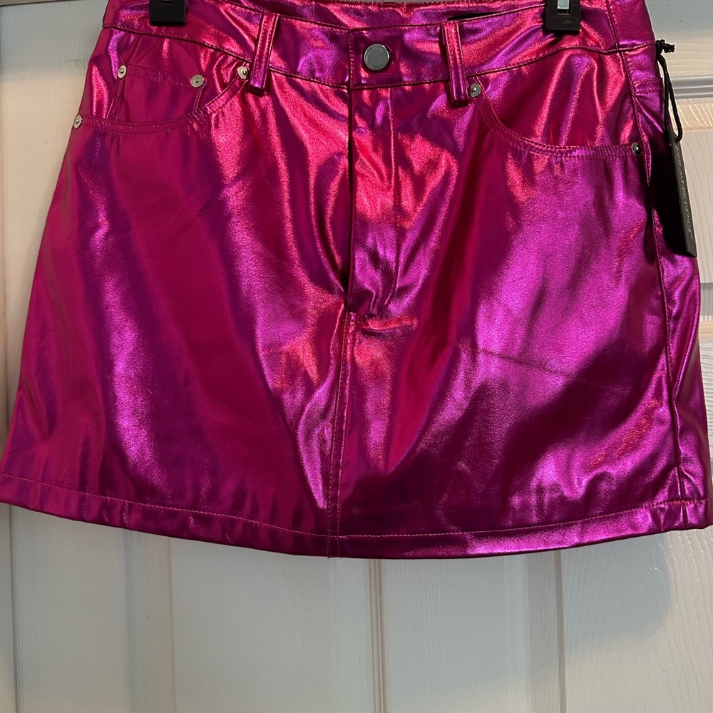 NWT Blank NYC Metallic Fuchsia Mini Skirt